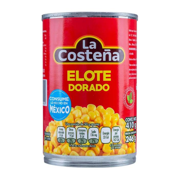 Elote dorado La Costeña en lata 410 g | Envío gratis a domicilio |